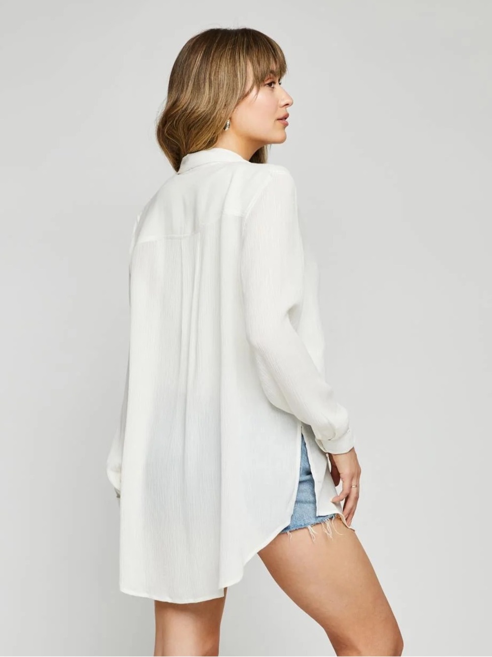 Gentle Fawn White Button-Back Long Sleeve